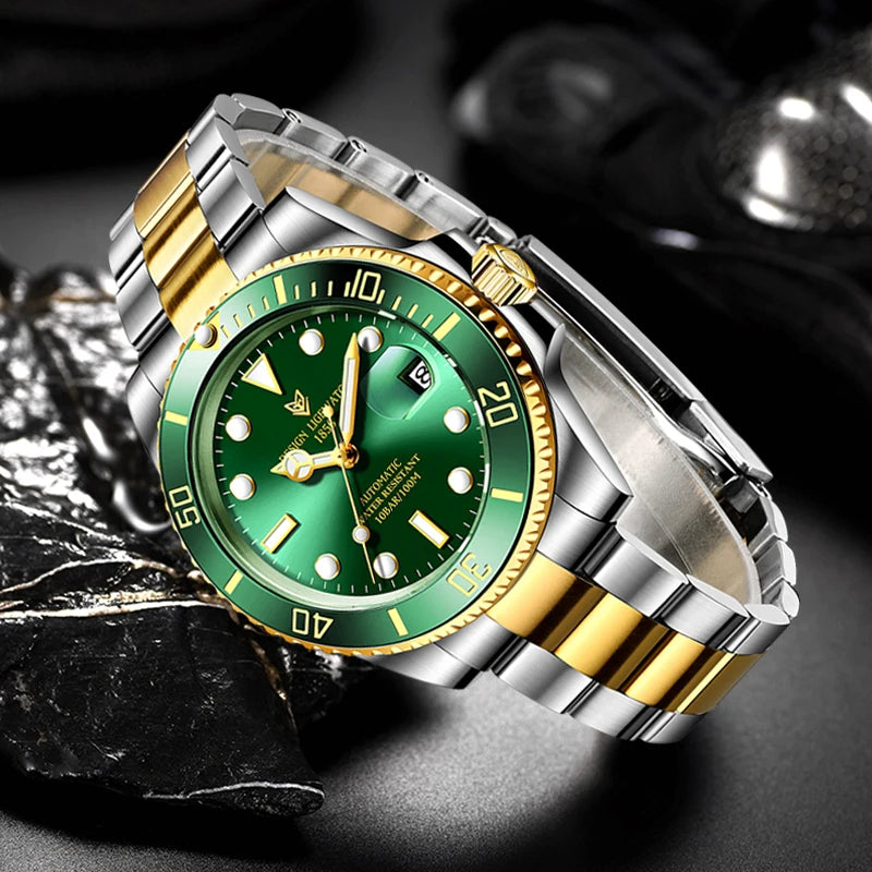 LIGE 2025 New Men Mechanical Wristwatch Stainless Steel Clocks Watch Top Brand Luxury Military Sports Mens Watches Reloj Hombre