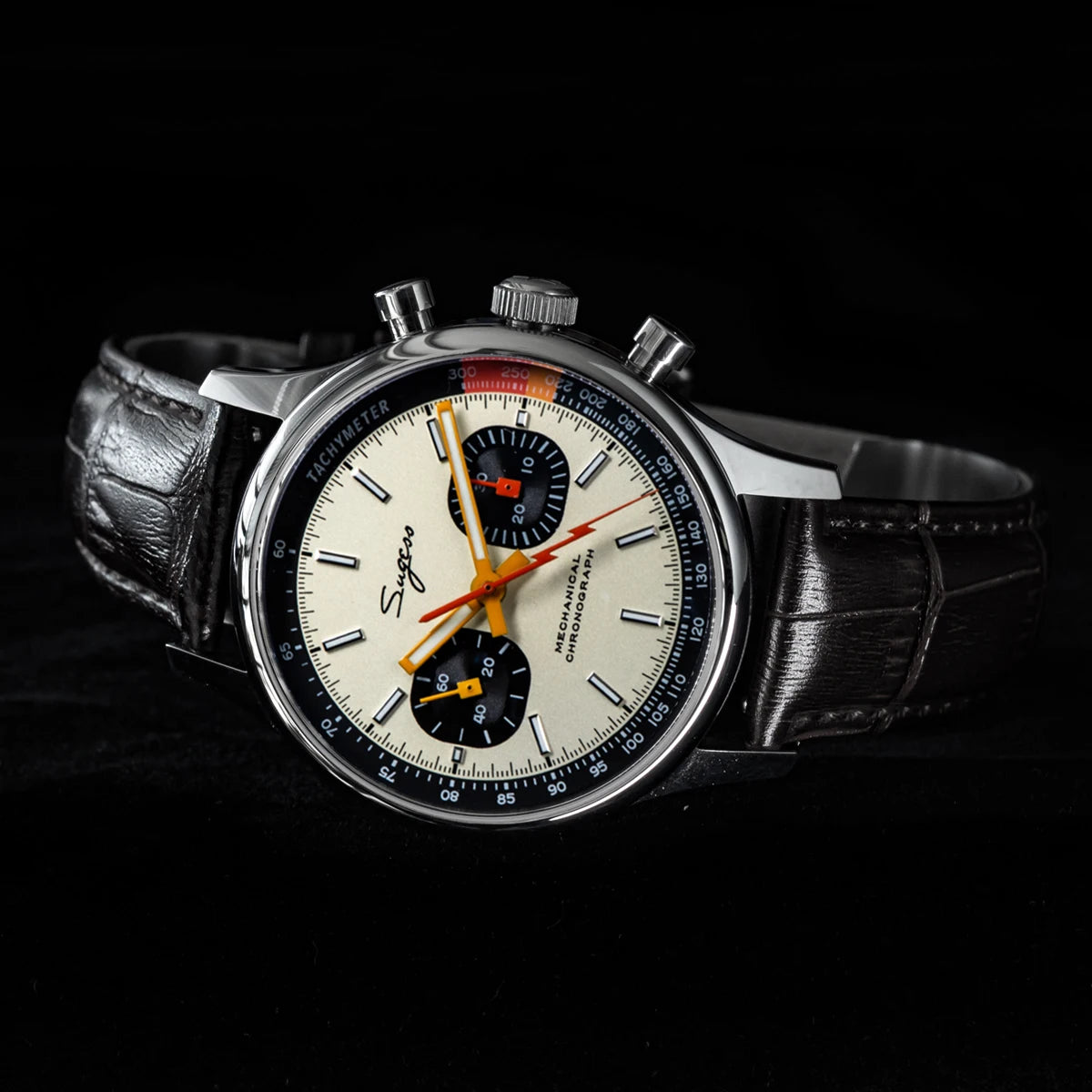 Sugess New Business Watch Mechanical Chronograph ST19 Original Swaneck Movement wristwatches Army Pilot Reloj Hombre Sappire
