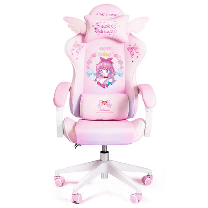 New Cute E-Sports Chair Rose Pink Office Home Furniture Computer Chair Animation Girl Game Chair Lift Rotation Can Be Adjusted
