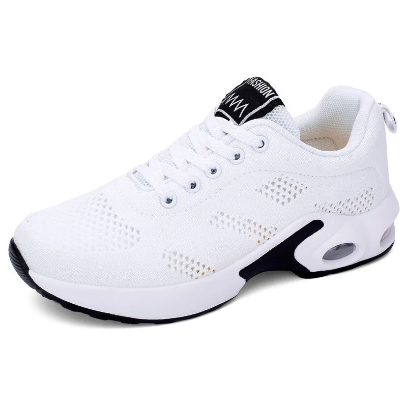 Adidași ușori de damă, la modă, pentru alergare, pantofi sport pentru activități în aer liber, pantofi de alergare confortabili din plasă respirabilă, cu pernă de aer și șireturi