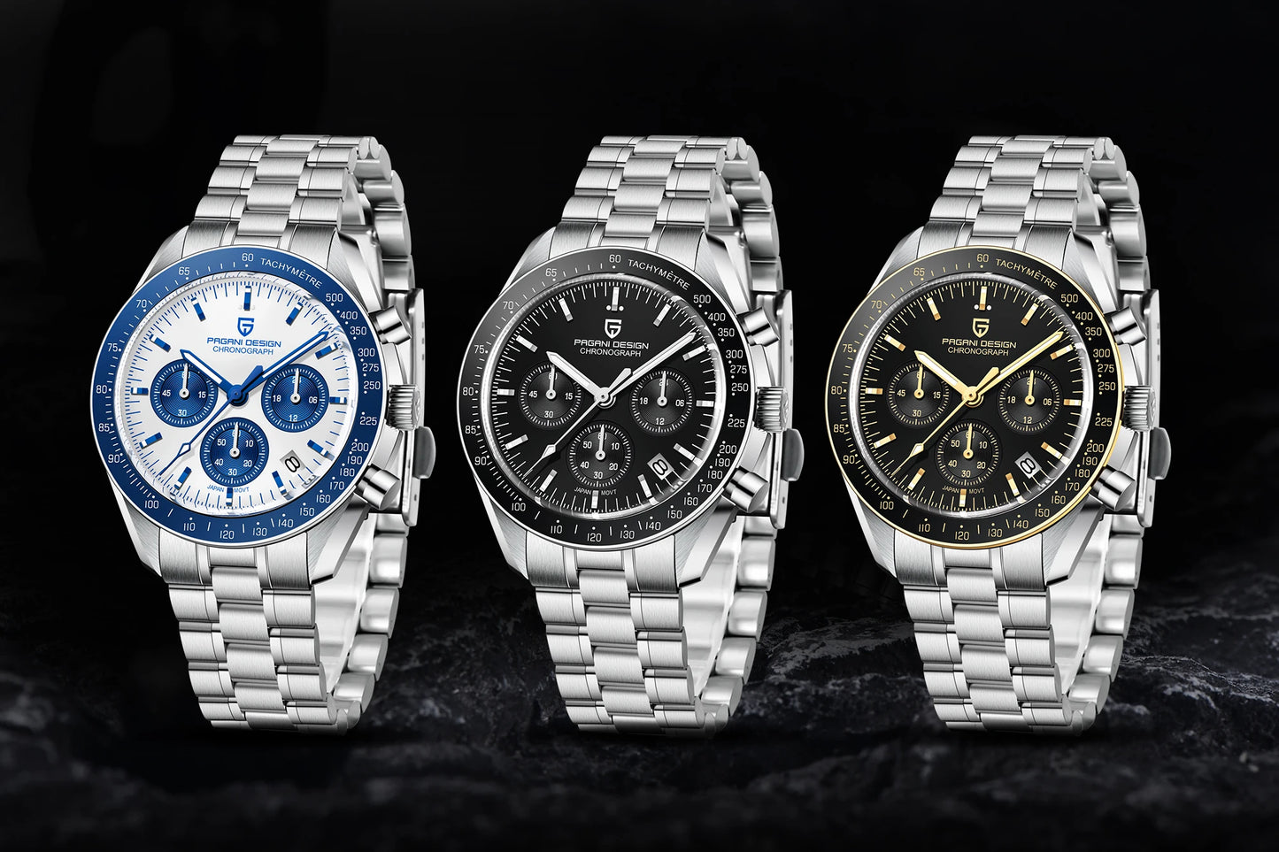 PAGANI DESIGN 2026 New Saturn Men's Watches Quartz Watch For Men Light Tan Sport Chronograph AR Sapphire Crystal Wrist Watch Men