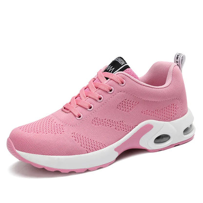 Adidași ușori de damă, la modă, pentru alergare, pantofi sport pentru activități în aer liber, pantofi de alergare confortabili din plasă respirabilă, cu pernă de aer și șireturi
