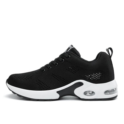 Adidași ușori de damă, la modă, pentru alergare, pantofi sport pentru activități în aer liber, pantofi de alergare confortabili din plasă respirabilă, cu pernă de aer și șireturi