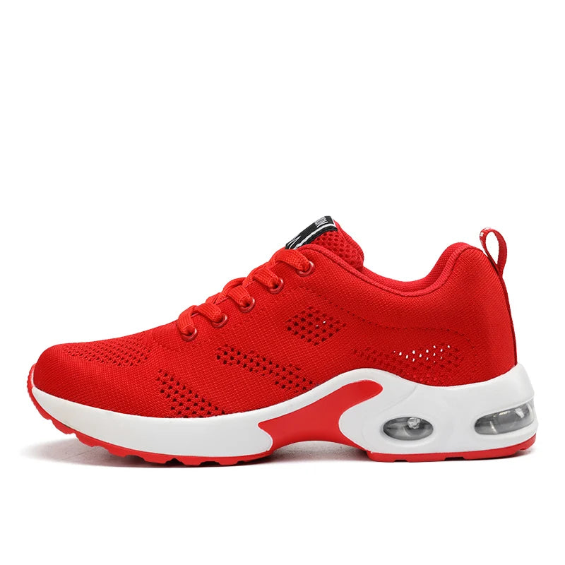 Adidași ușori de damă, la modă, pentru alergare, pantofi sport pentru activități în aer liber, pantofi de alergare confortabili din plasă respirabilă, cu pernă de aer și șireturi