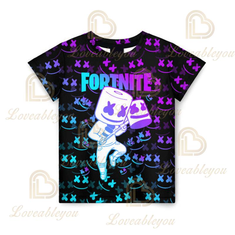 Dječja majica Cartoon Fortnite New Summer s 3D printom, za dječake i djevojčice, streetwear odjeća za odrasle i djecu, zabavna majica kratkih rukava s okruglim izrezom