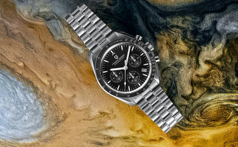 PAGANI DESIGN Nouvelle CK2988 Moon Watches Montre rétro de luxe à quartz pour homme Verre saphir Chronographe de vitesse Montre-bracelet pour homme