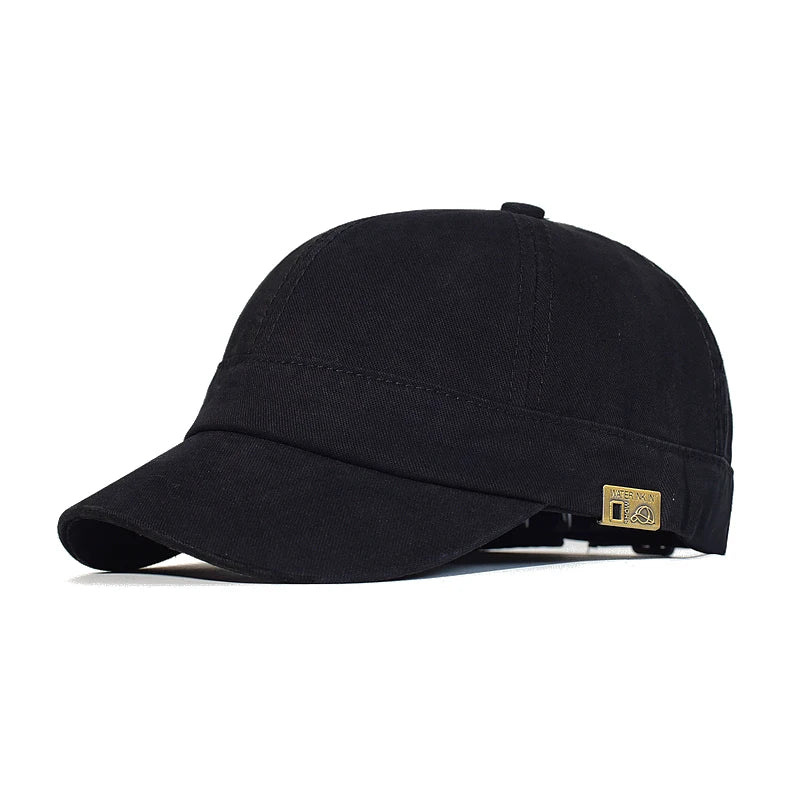 Casquette de baseball à visière courte en coton pour homme et femme, casquette « dad hat » vintage souple, style trucker ajustable, casquettes à profil bas