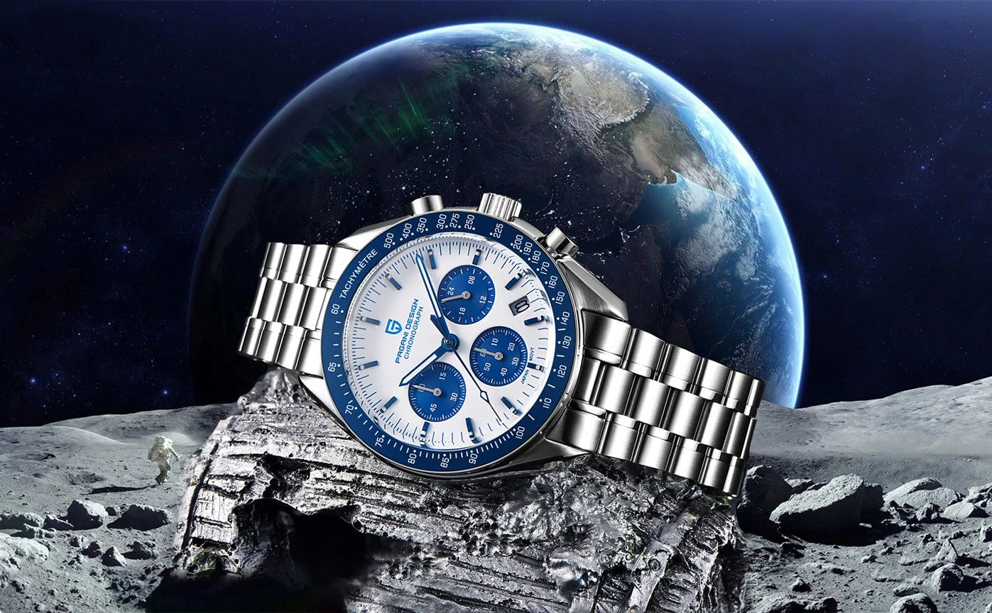 PAGANI DESIGN 2026 New Meteorite pattern dial Luxury Quartz Watch For Men Speed Sport Chronograph AR Sapphire crystal Wristwatch