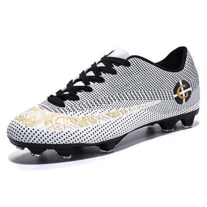 WaterMonkey Herren-Fußballschuhe für Erwachsene, Fußballschuhe mit langen Stollen, Outdoor-Rasen-AG-Stollenschuhe, Low-Top-Trainings-Fußball-Sneaker