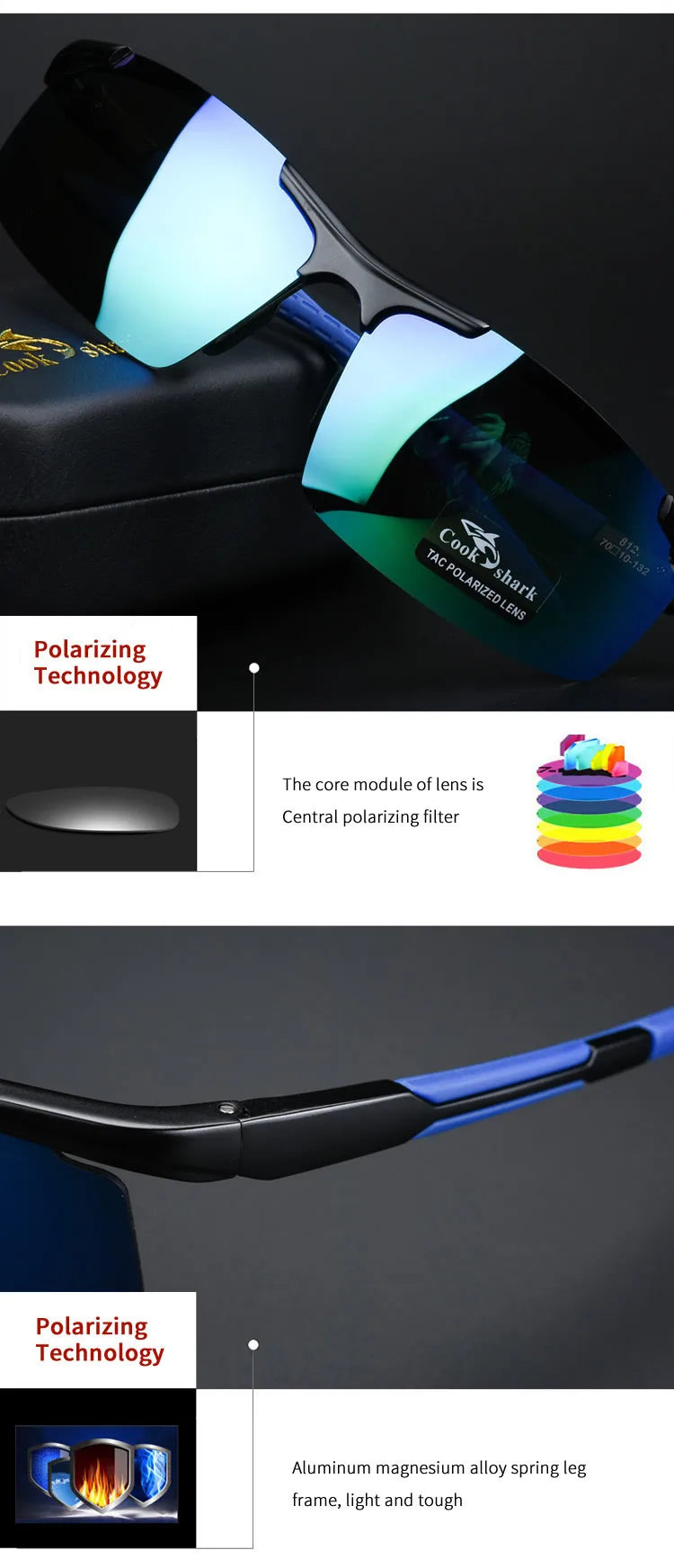 Cookshark 2025 New Sunglasses Men's Sunglasses Tide Polarized Drivers Driving Glasses