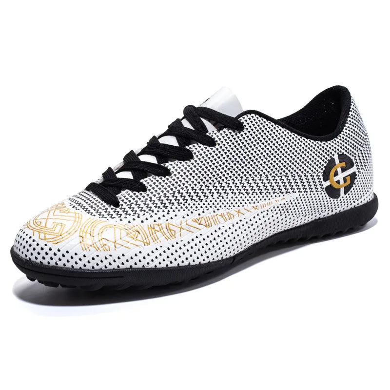 WaterMonkey Herren-Fußballschuhe für Erwachsene, Fußballschuhe mit langen Stollen, Outdoor-Rasen-AG-Stollenschuhe, Low-Top-Trainings-Fußball-Sneaker