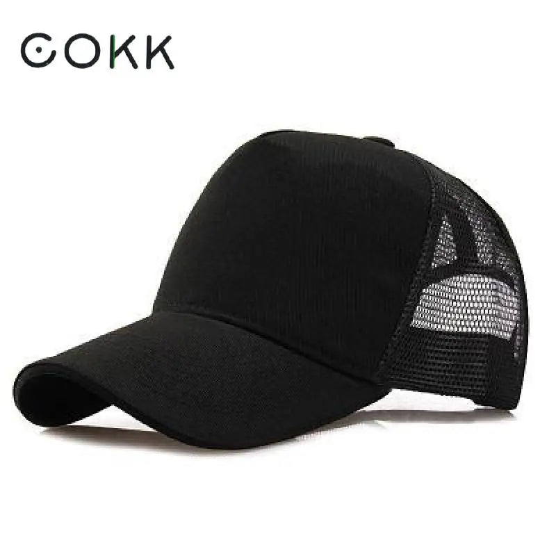 COKK Baseballkappe Herren Snapback Mesh-Kappen Damen Hüte für Herren Casquette Bone Lässig Schwarz Verstellbarer Sonnenhut Trucker Atmungsaktiv