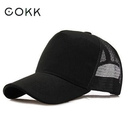 COKK Baseballkappe Herren Snapback Mesh-Kappen Damen Hüte für Herren Casquette Bone Lässig Schwarz Verstellbarer Sonnenhut Trucker Atmungsaktiv