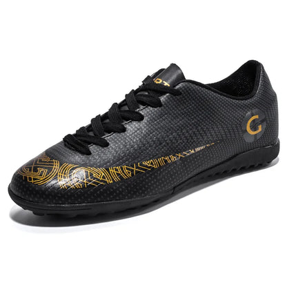 WaterMonkey Herren-Fußballschuhe für Erwachsene, Fußballschuhe mit langen Stollen, Outdoor-Rasen-AG-Stollenschuhe, Low-Top-Trainings-Fußball-Sneaker