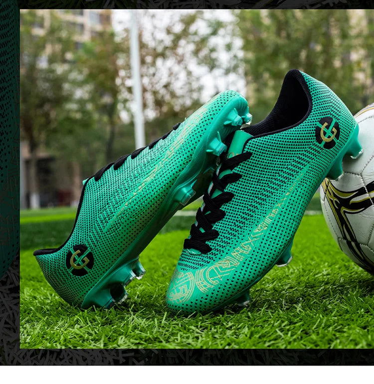 WaterMonkey Herren-Fußballschuhe für Erwachsene, Fußballschuhe mit langen Stollen, Outdoor-Rasen-AG-Stollenschuhe, Low-Top-Trainings-Fußball-Sneaker