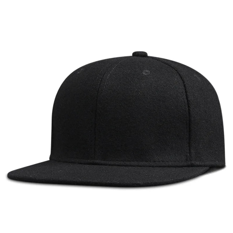 Dad Winter – Hip-Hop-Kappen, Baseballkappen aus Filz mit flachem Schirm, für kräftige Männer in Übergrößen, Snapback-Kappen mit Knopfverschluss, 56 cm, 58 cm, 60 cm, 62 cm, 64 cm