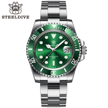 SD1953 STEELDIVE Brand Ceramic Bezel 41mm Steeldive 30ATM Water Resistant NH35 Automatic Mens Dive Watch  with Milled Clasp