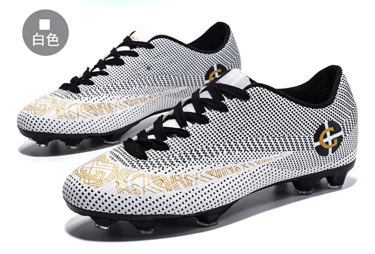 WaterMonkey Herren-Fußballschuhe für Erwachsene, Fußballschuhe mit langen Stollen, Outdoor-Rasen-AG-Stollenschuhe, Low-Top-Trainings-Fußball-Sneaker