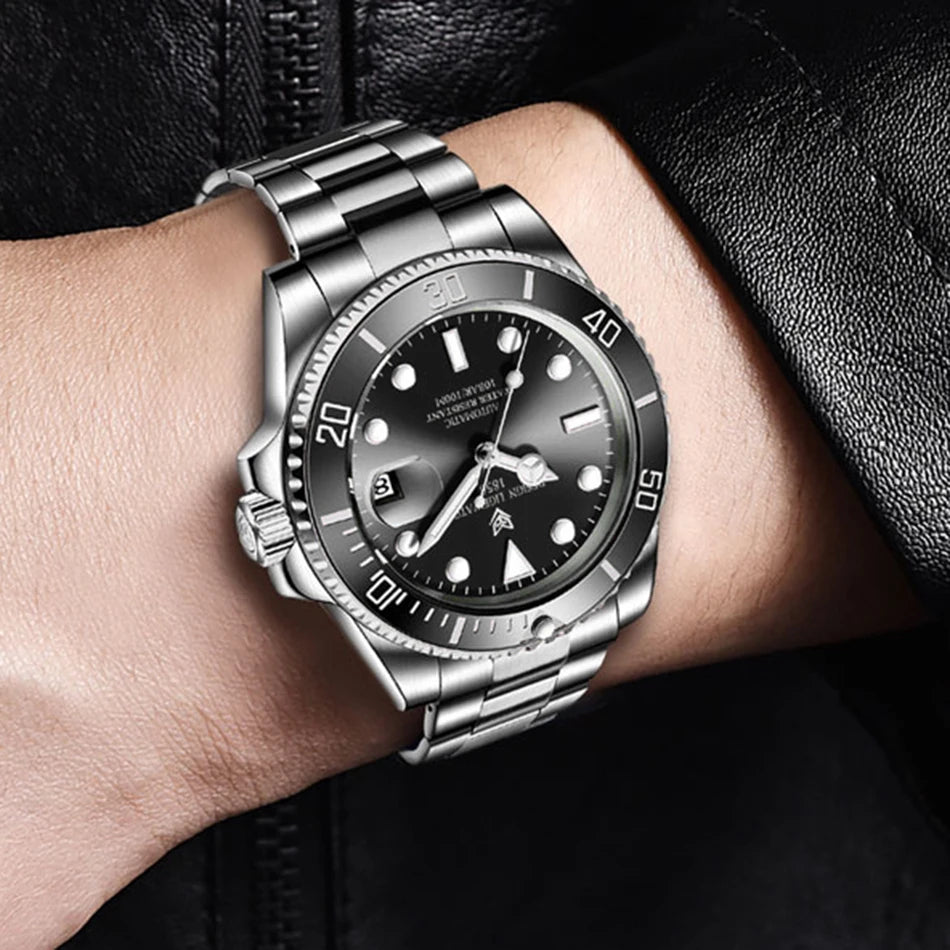 LIGE 2025 New Men Mechanical Wristwatch Stainless Steel Clocks Watch Top Brand Luxury Military Sports Mens Watches Reloj Hombre