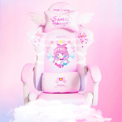 New Cute E-Sports Chair Rose Pink Office Home Furniture Computer Chair Animation Girl Game Chair Lift Rotation Can Be Adjusted