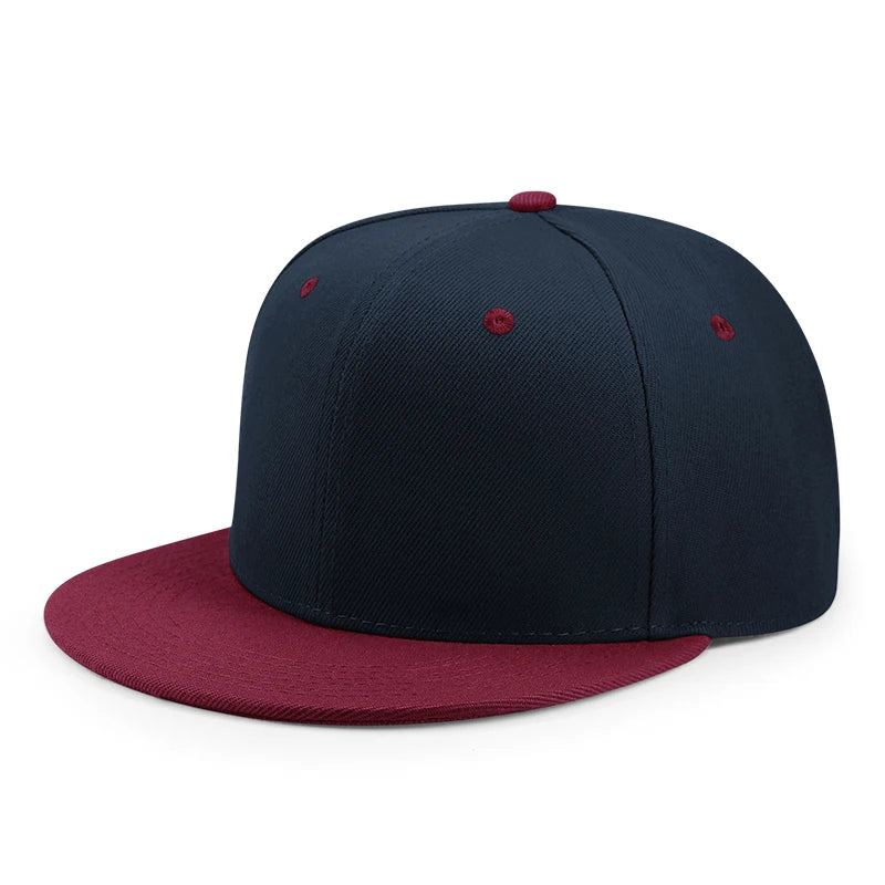 Großhandel: 40 Farben, verstellbare Snapback-Kappen mit flachem Schirm, Damen-Mode, Polyester, einfarbige Baseballmützen, Herren, Hip-Hop, unbedruckte Sportmützen