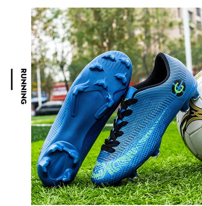WaterMonkey Herren-Fußballschuhe für Erwachsene, Fußballschuhe mit langen Stollen, Outdoor-Rasen-AG-Stollenschuhe, Low-Top-Trainings-Fußball-Sneaker