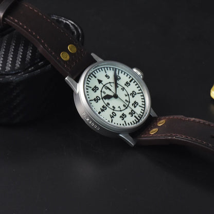 Hruodland Pilot Men's Automatic Mechanical Watch PT5000 Sapphire Luminous C3 Stainless Steel Waterproof 10Bar Men's Watch