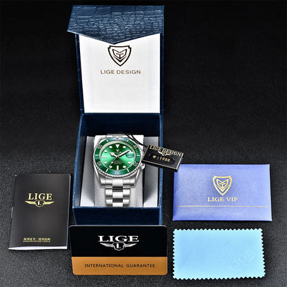 LIGE 2025 New Men Mechanical Wristwatch Stainless Steel Clocks Watch Top Brand Luxury Military Sports Mens Watches Reloj Hombre