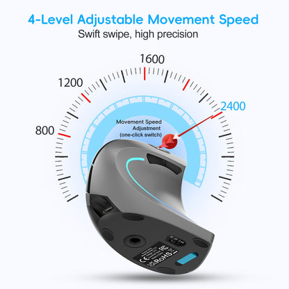 Dual Mode Vertical Mouse 2.4G Wireless Gaming Mouse Ergonomic Bluetooth Mouse 2400DPI Rechargeable Silent Mice for PC Laptop