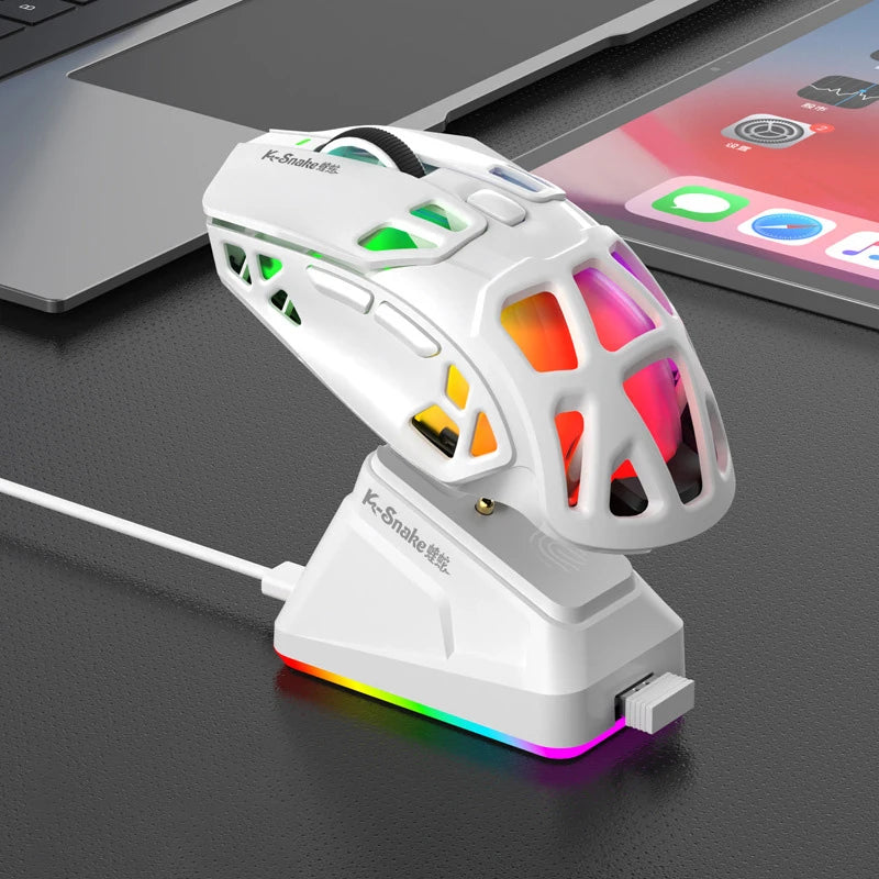 Lenovo X9Pro Tri-Mode Wireless Mouse with Bluetooth, 2.4G & Wired Connectivity, Magnetic Charging Dock, Rechargeable Gaming & Office Mouse