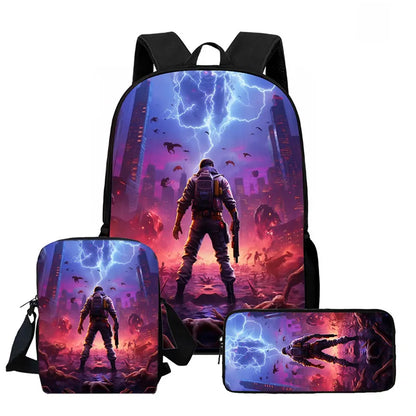 Fortnite 3-piece cartoon set, unisex, includes: Backpack, Crossbody bag, And pencil case  Lightweight and large capacity