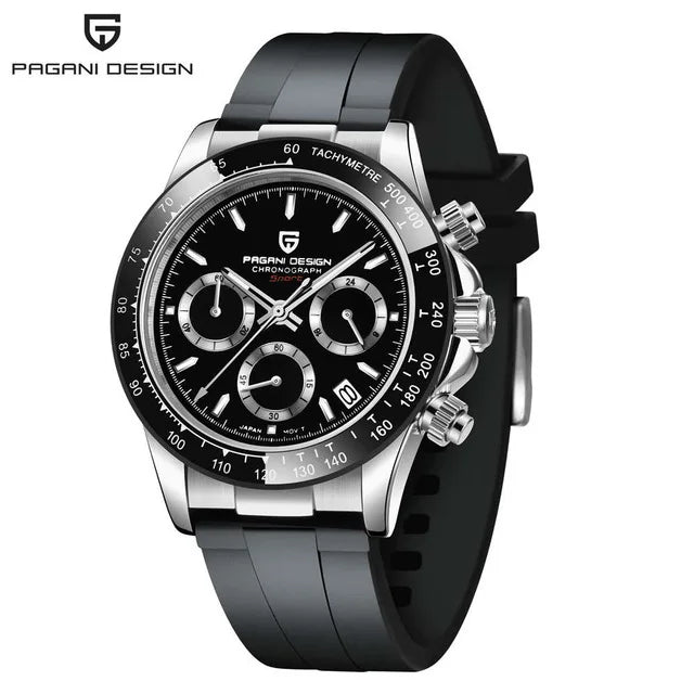 PAGANI DESIGN V2 40MM Relógio masculino de quartzo com mostrador meteorito, safira, cronógrafo retro, impermeável para homem