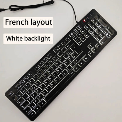 Spanish/French (AZERT)/Russian/Arabic/German keyboard layout Backlit wired Desktop Gaming Keyboard For Desktop Computer office