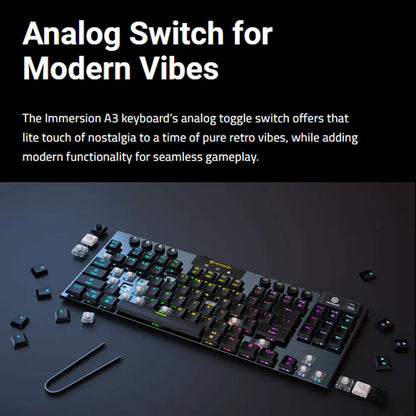 HEXGEARS A3 Mechanical Keyboard Kailh Switch Bluetooth/2.4G/Type-C Wired Connection 87 Key RGB Hot Swap Wireless Gaming Keyboard