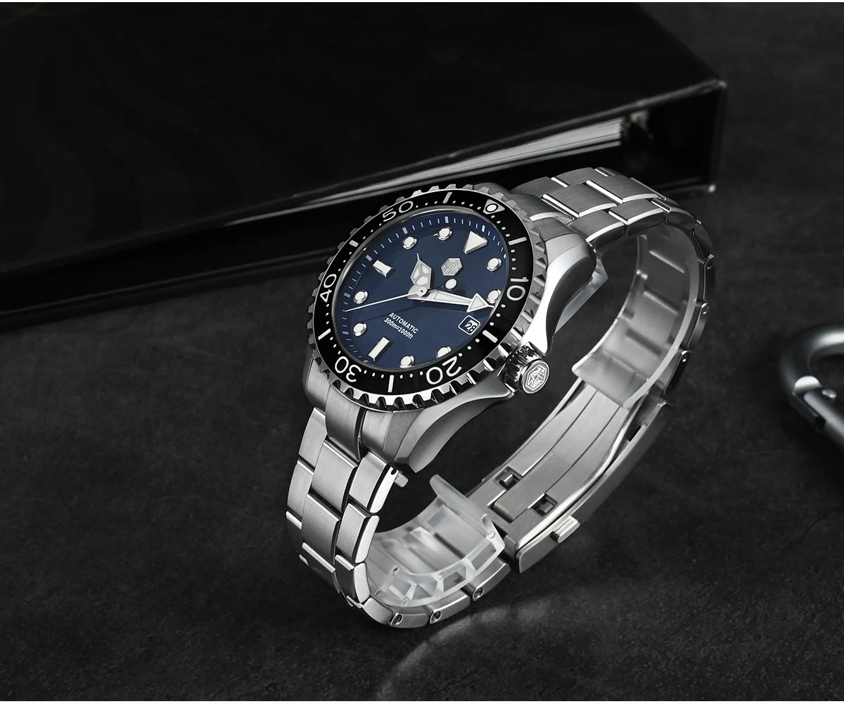 San Martin New 40-44mm Luxury Men's Diver Watch, Classic High Quality NH35 YN55 Automatic Mechanical, Sapphire, BGW-X1, 20Bar