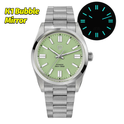 Watchdives WD1016 V3 36Mm VH31 Quartz Watch Man Multicolored K1 Bubble Mirror Sapphire Luminous 100M Waterproof Steel Wristwatch