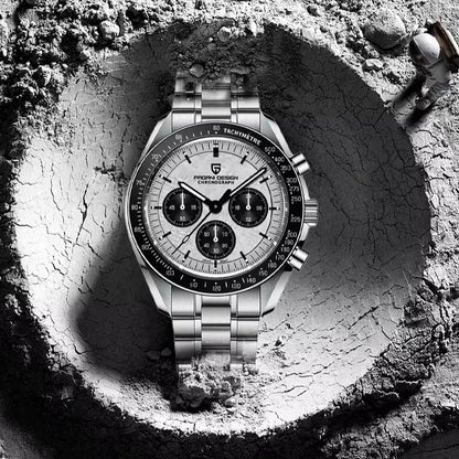 PAGANI DESIGN 2026 New Meteorite pattern dial Luxury Quartz Watch For Men Speed Sport Chronograph AR Sapphire crystal Wristwatch
