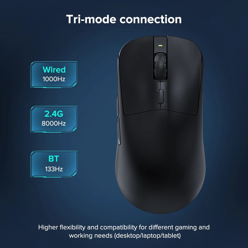 KYSONA M617 Wireless Mouse Ergonomics Tri-mode  Rechargeable 2.4G 59g Lightweight E-sports PAW 3395 DPI 26K Gaming Mouse For PC