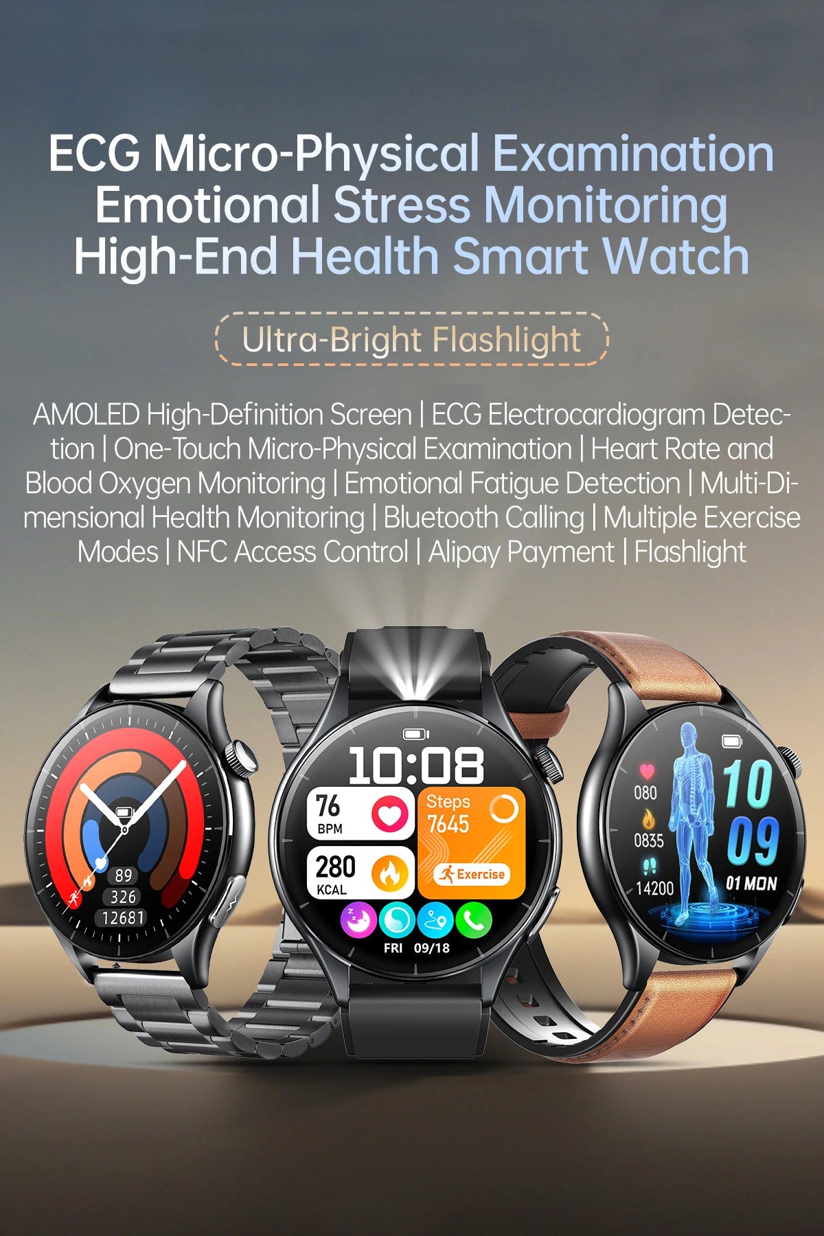 For XIAOMI 2025 New ECG+PPG Smartwatch Precise Uric Acid Blood Lipids Pressure Body Analysis Smart Watch Men BT Call NFC Watches