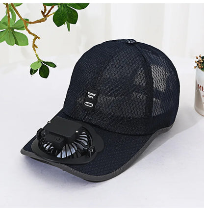 Rechargeable Fan Baseball Net Hat Sun Protection Duck Tongue Breathable Net Hat For Couples Outdoor Travel Men Women mz129
