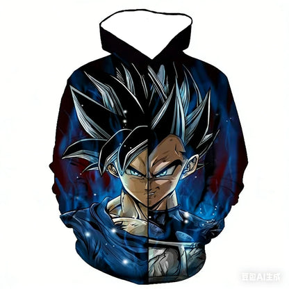 2025 Hot Sale Trend Hip-Hop Hooded Sweatshirt Kids Adults Dragon Ball Battle Suit 3D Print Hoodie Sports Sweatshirt Top Clothing