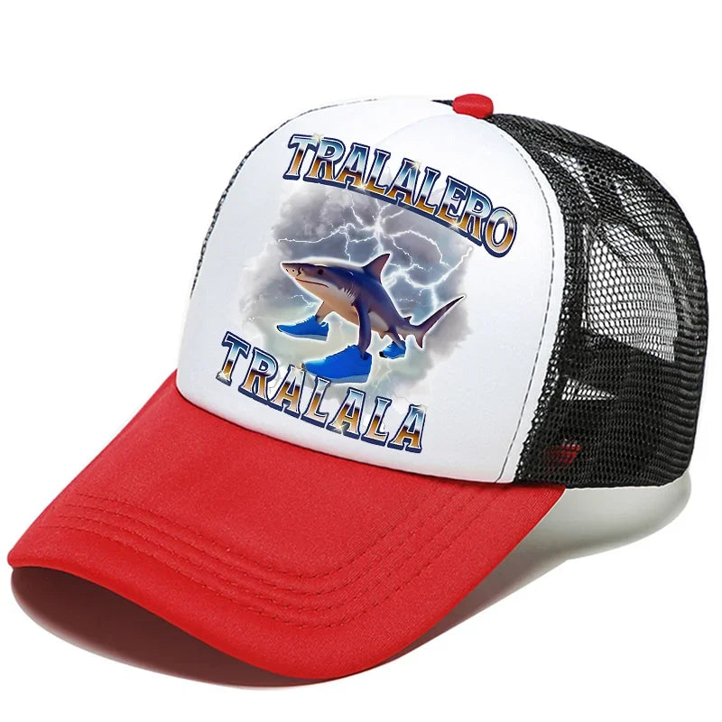 Casquette de baseball italienne Brainrot pour enfants, casquette décontractée pour garçon, chapeaux de sport pour enfants, chapeaux de soleil Tung Sahur Tralalers Shark, bonnet ajustable, cadeau pour homme