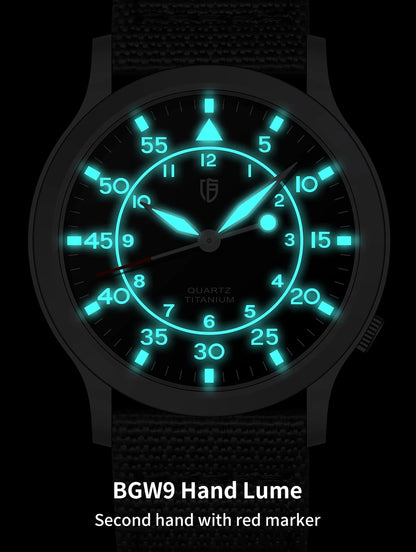 BERNY Titanium Watch For Men AR Coating Sapphire Fashion Wristwatch Luminous VH31 Ultra-thin Quartz Watch Waterproof 5ATM Watch
