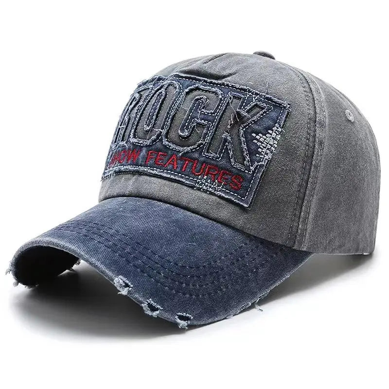 Boné de basebol em algodão com bordado ROCK de alta qualidade para homem e mulher, boné snapback Gorras para desporto ao ar livre e proteção solar