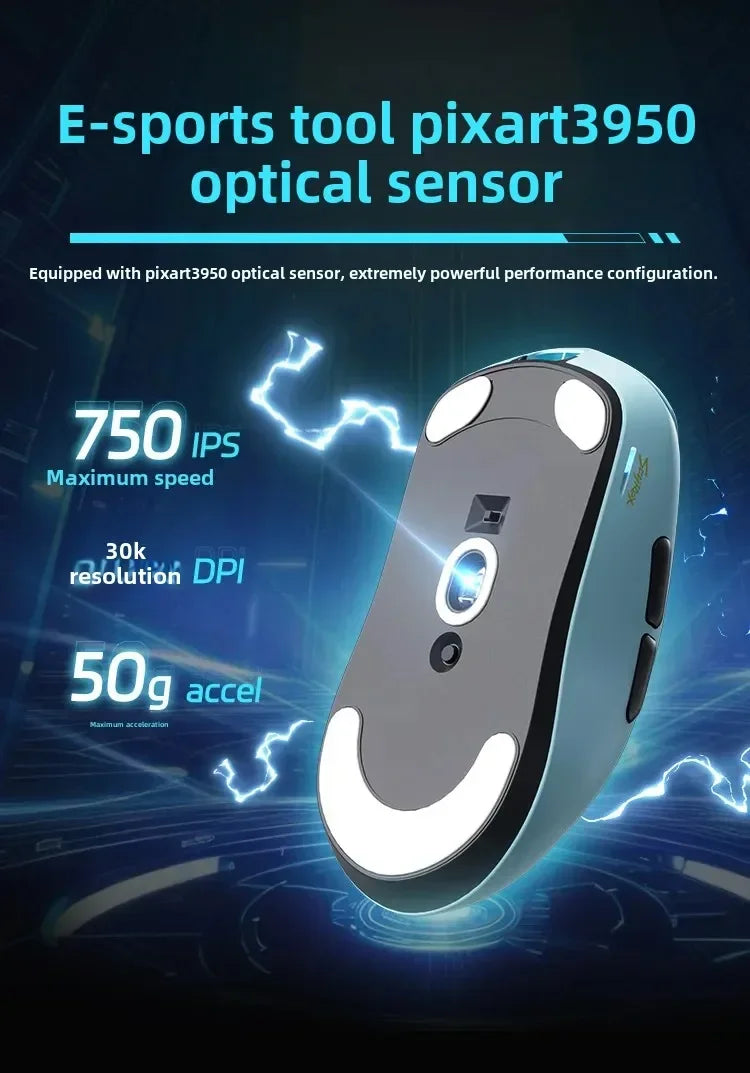SCYROX V6 non-porous wireless mouse esports 40g 750IPS with 8k receiver fast response pixart 3950 high quality 8KHz web driver