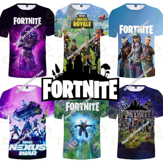 Kinder-Sommer-T-Shirt Battle Royale Fortnite Hero Victory 3D-T-Shirt – Shirts für Jungen, Mädchen und Babys