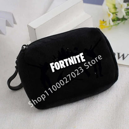 Fortnites pluche portemonnee voor jongens en meisjes, schattige modieuze draagbare portemonnee, cartoon-anime opbergtasje voor ID-kaarten, verjaardagscadeaus voor kinderen