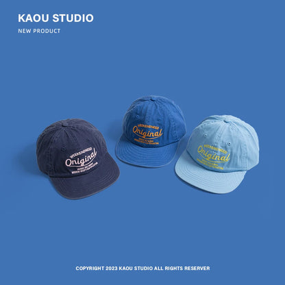 Baseballkappe für Frühling und Herbst, Soft-Top-Stickerei, für Damen und Herren, universell kombinierbar, Street-Tide-Marke, Schirmmütze mit breiter Krempe als Sonnenschutz