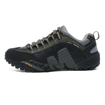Scarpe da alpinismo da uomo in vera pelle per sport all'aria aperta, antiscivolo, da alpinismo ed escursionismo, scarpe traspiranti da turismo