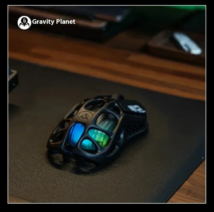 GravaStar M2 Wireless Gaming Mouse PAW3395 26,000 DPI, Magnesium Alloy Tri-Mode Bluetooth, 2.4GHz & Wired RGB Gaming Mouse
